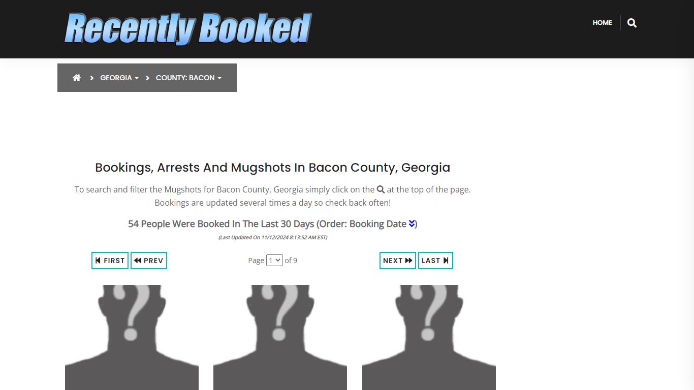 Bookings, Arrests and Mugshots in Bacon County, Georgia - Recently Booked