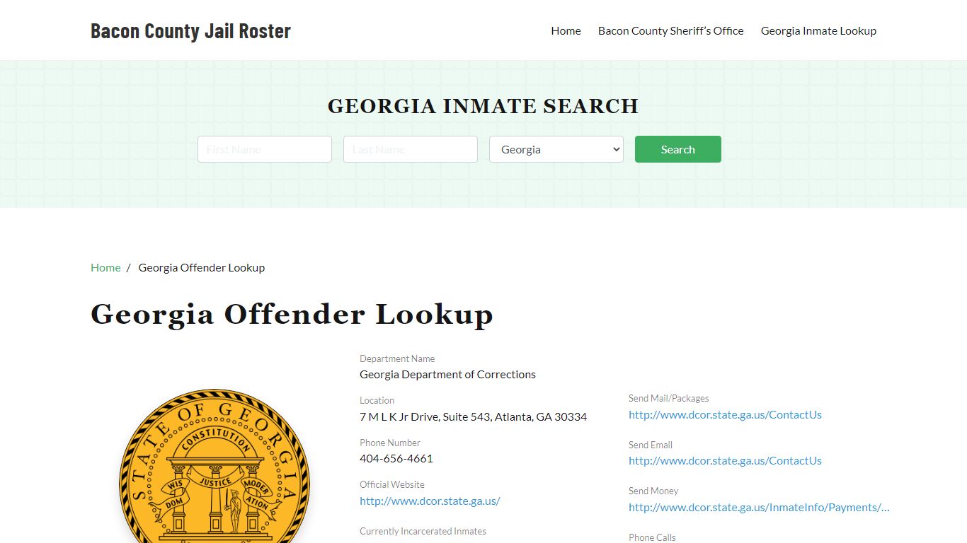 Georgia Inmate Search, Jail Rosters - Bacon County Jail